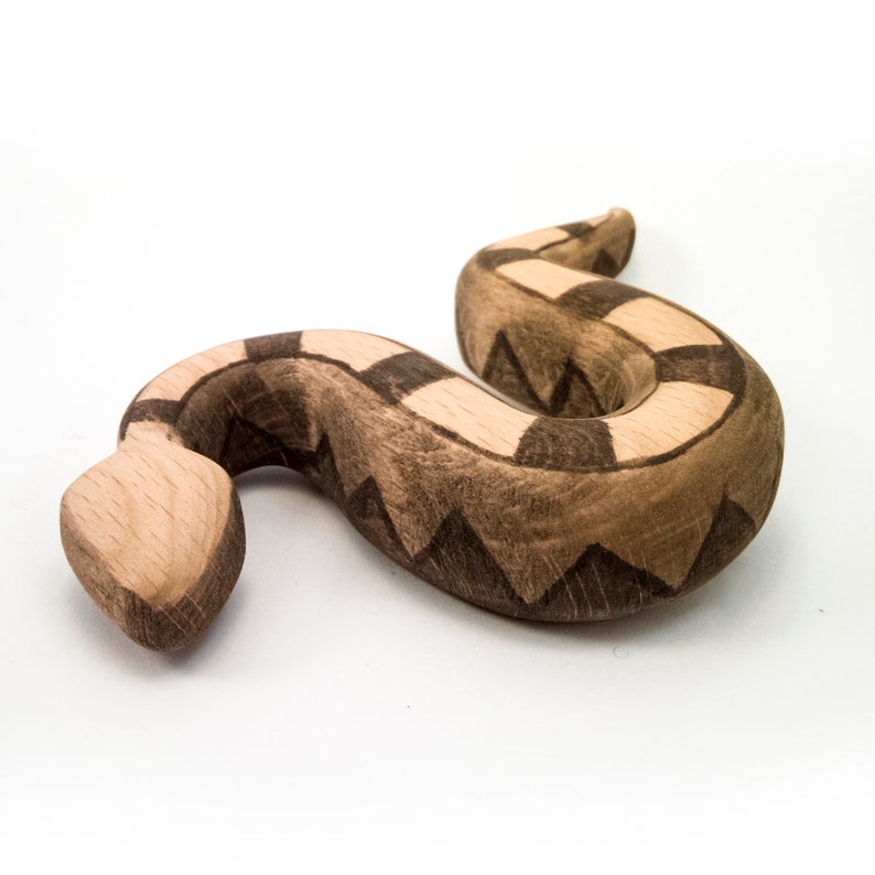 wooden gaboon viper toy