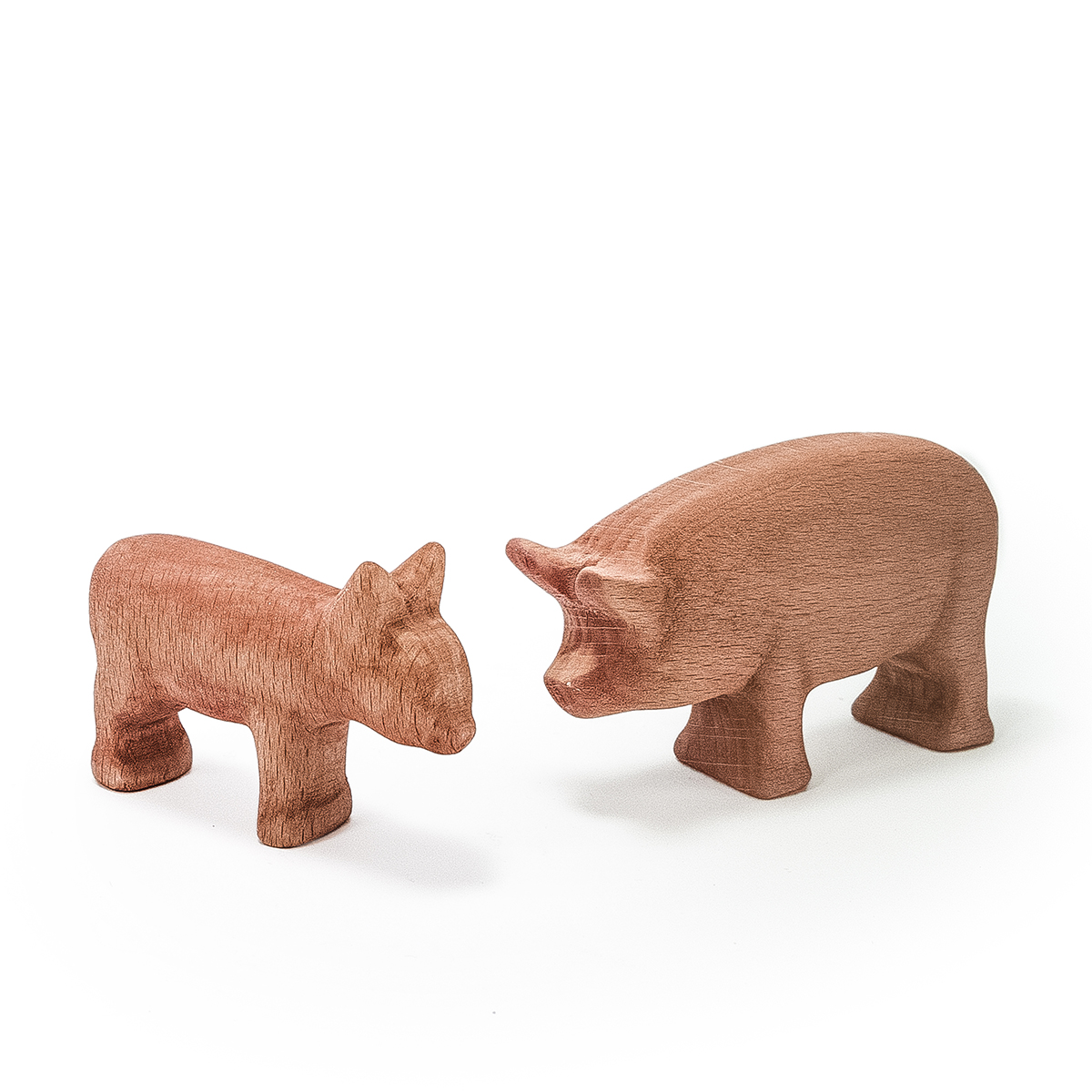 wooden pig family