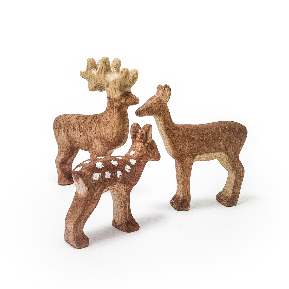 wooden toy deer family
