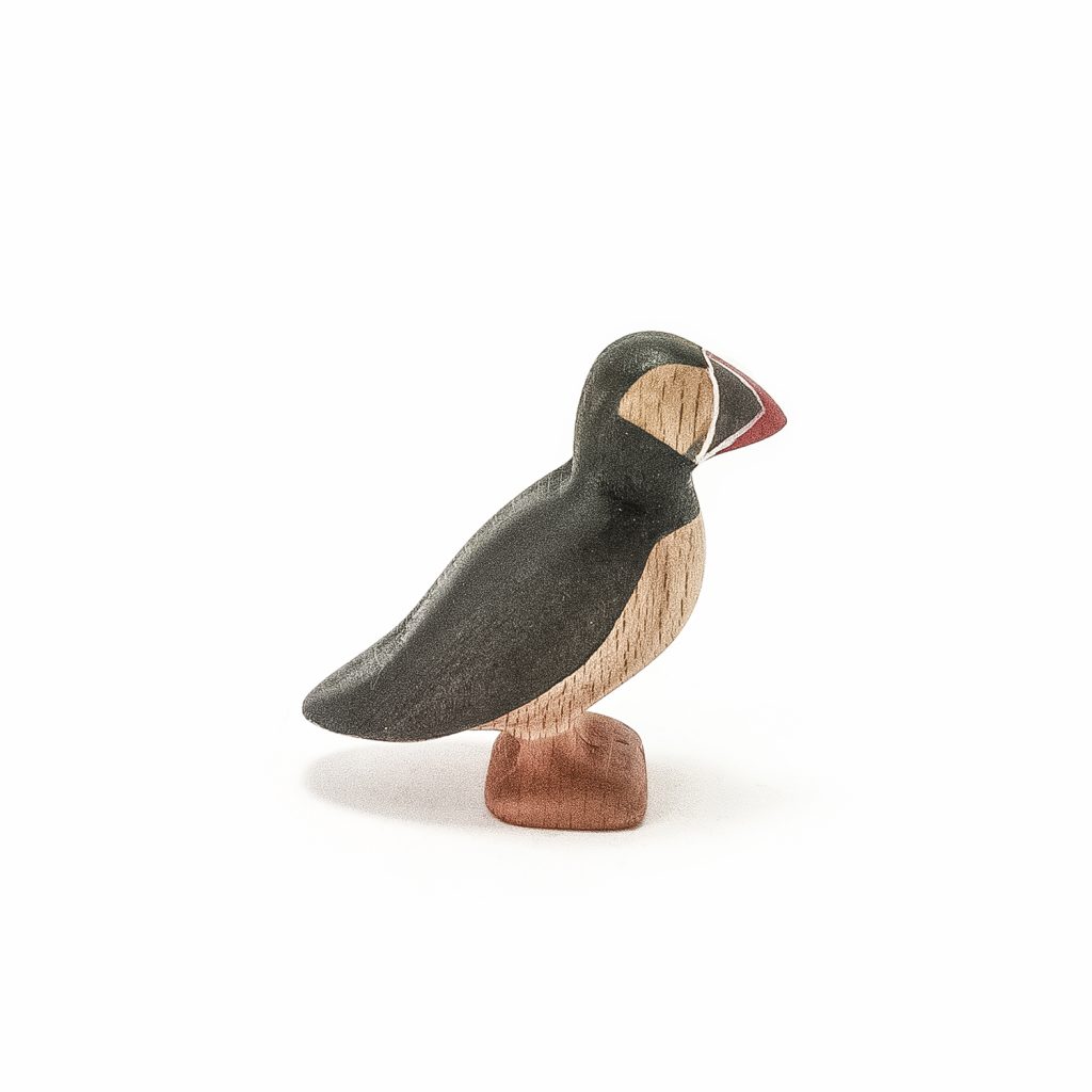 wooden puffin toy