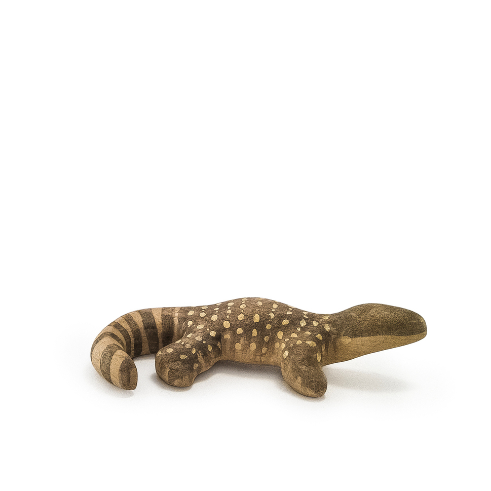 wooden monitor lizard toy