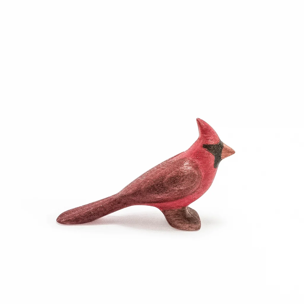 wooden cardinal figurine
