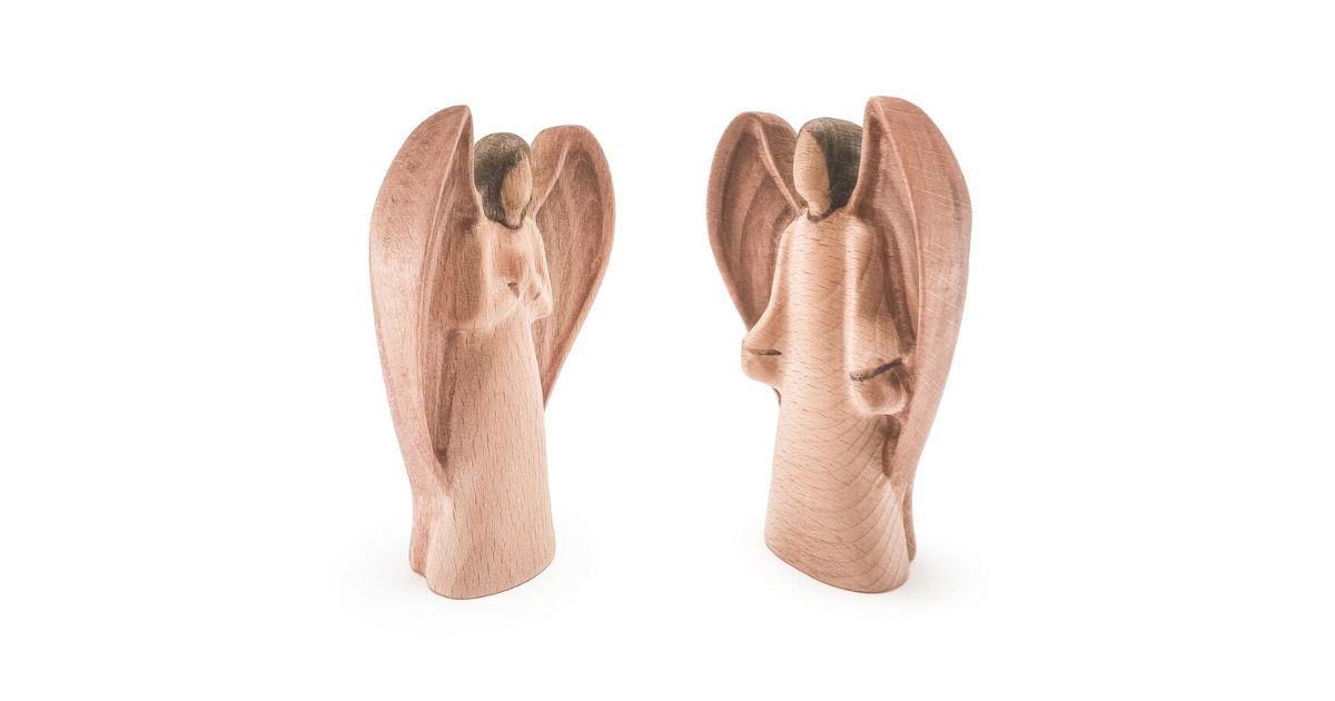 wooden angel figurines