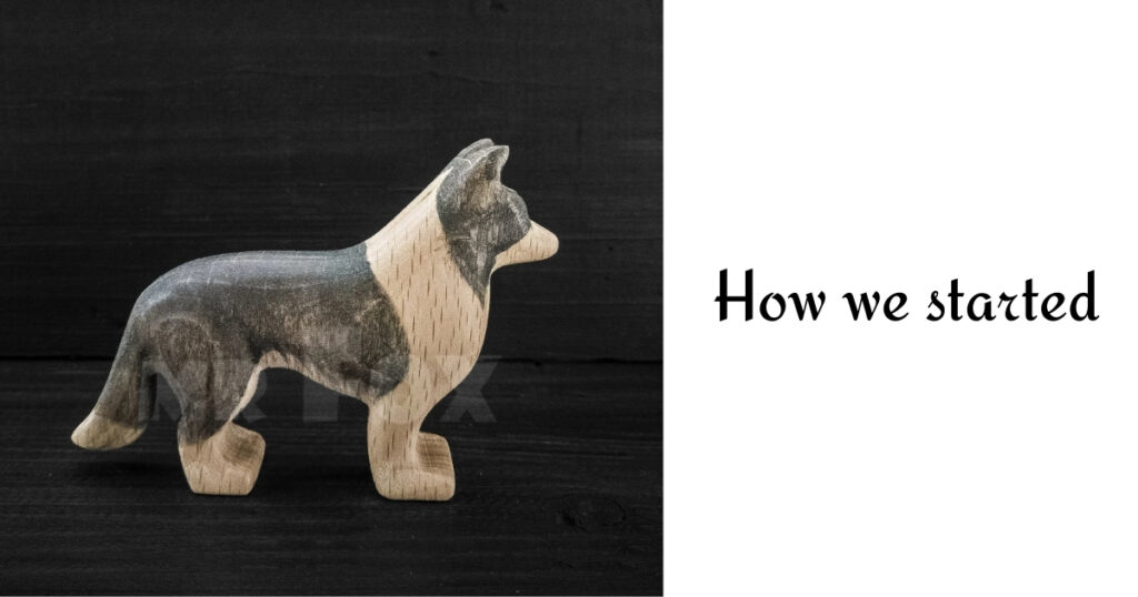 border collie wooden figurine by Mr Fox Crafts